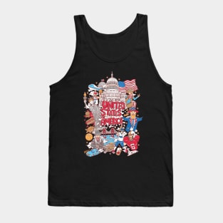 United States Of America Cartoon Tank Top